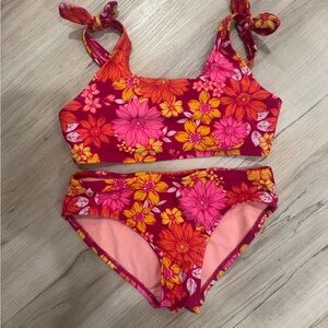 Cat & Jack Girls Floral Bikini Size Medium